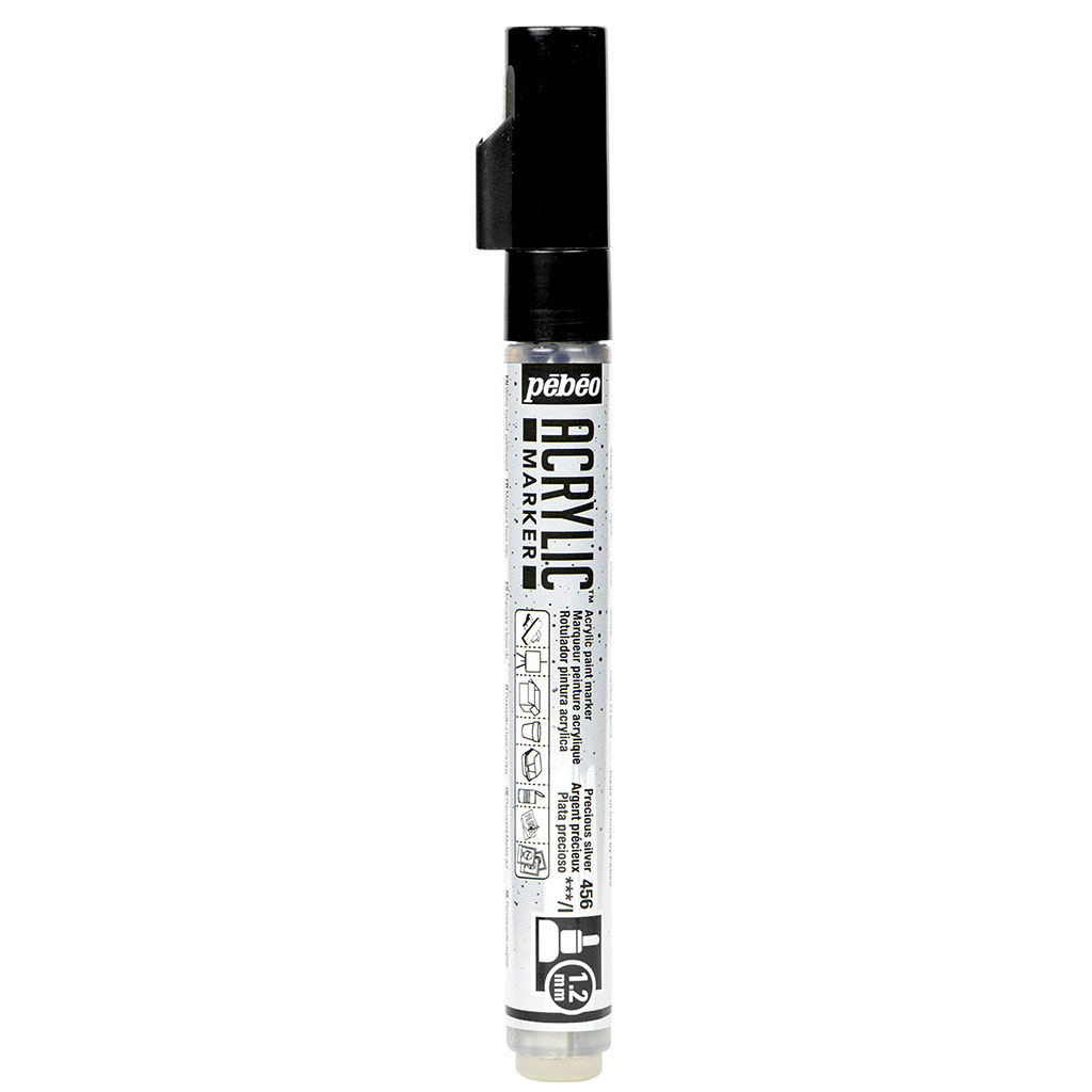 Marqueur peinture acrylique argent précieux 1.2mm