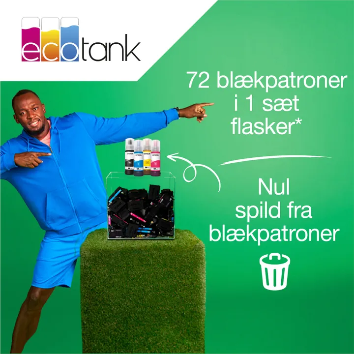 Epson EcoTank ET-4800 - Multifunktionsprinter - farve - blækprinter - kan genopfyldes - A4 (medie) - op til 10 spm (udskriver) - 100 ark - 33.6 Kbps - USB, LAN, Wi-Fi - sort