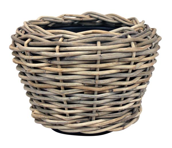 Van der Leeden Rattantopf Drypot, rund, grau