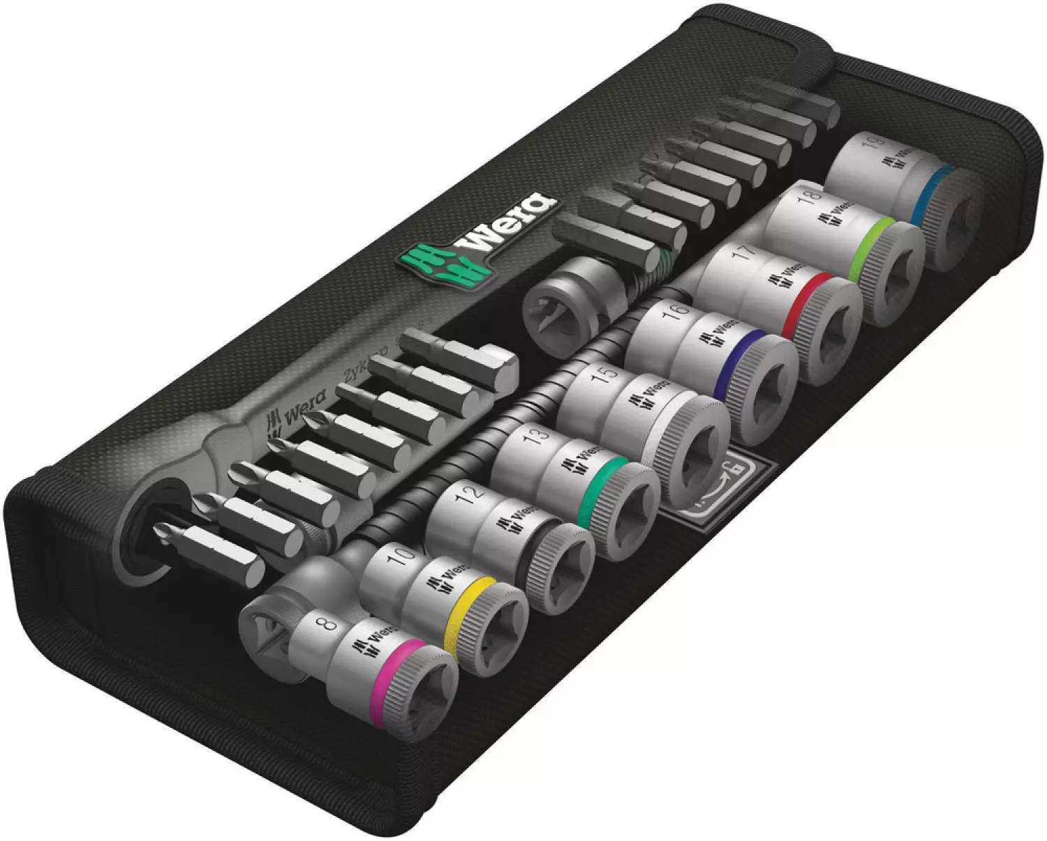 Wera 5004048001 8100 SB 8 Zyklop Metal doppenset met omschakelpal - 3/8''