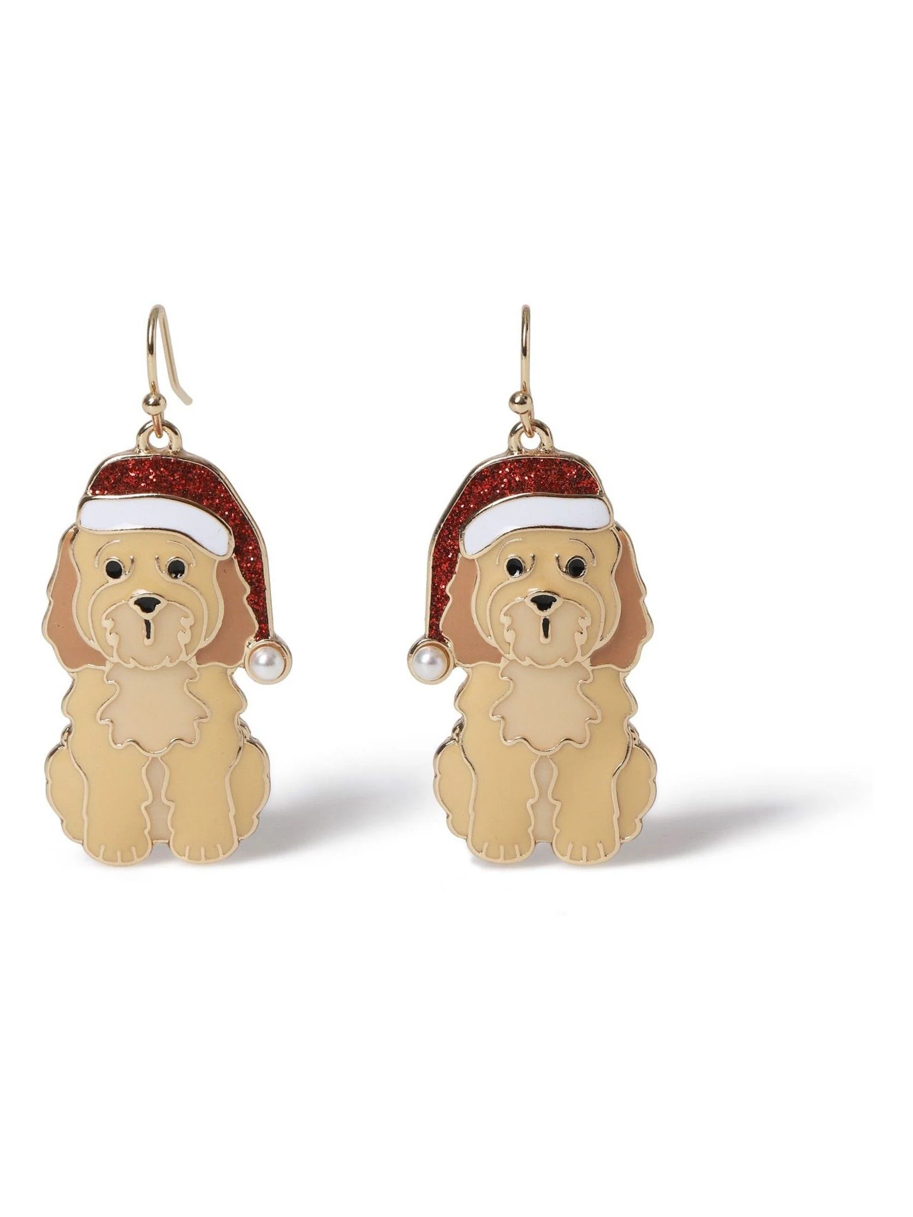Aela goudkleurige kerstoorhangers met cockapoo