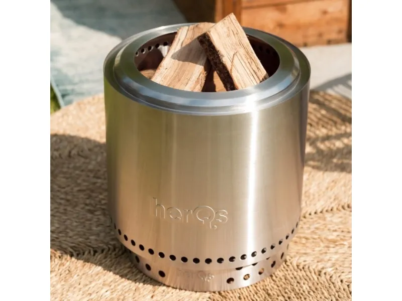 herQs Smokeless FirePit Cozy - Smokeless Outdoor Fireplace 90% Less Smoke Quick and Easy Installation Perfect for 6-8 People