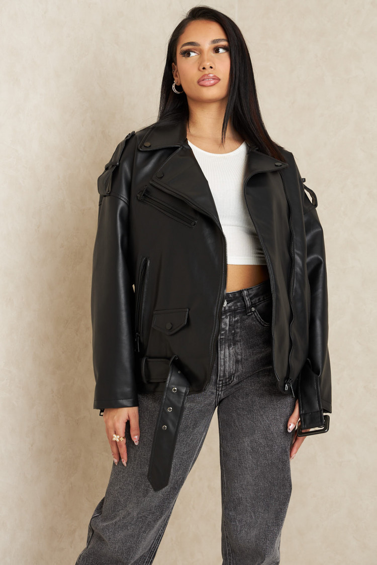 Perfecto en simili cuir noir