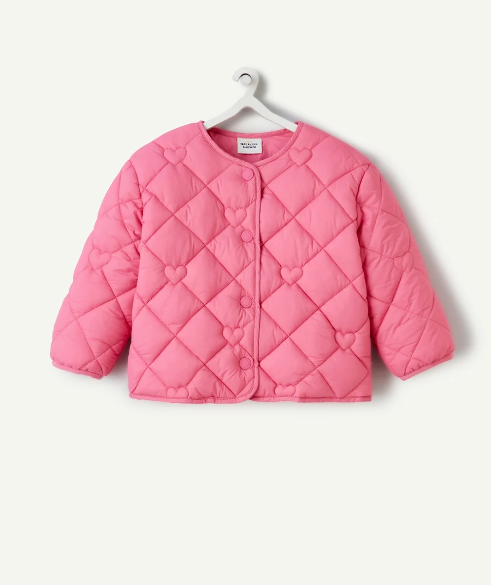 DOUDOUNE BÉBÉ FILLE EN REMBOURRAGE RECYCLÉ ROSE