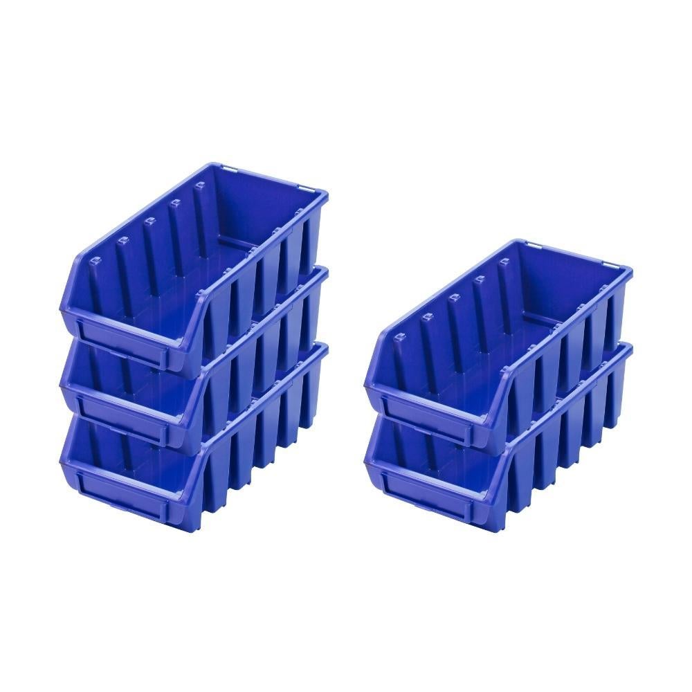 PROREGAL Super Saver Set 5x Opbergdoos 2L HxBxD 7,5 x 11,6 x 21,2 cm Polypropyleen Blauw
