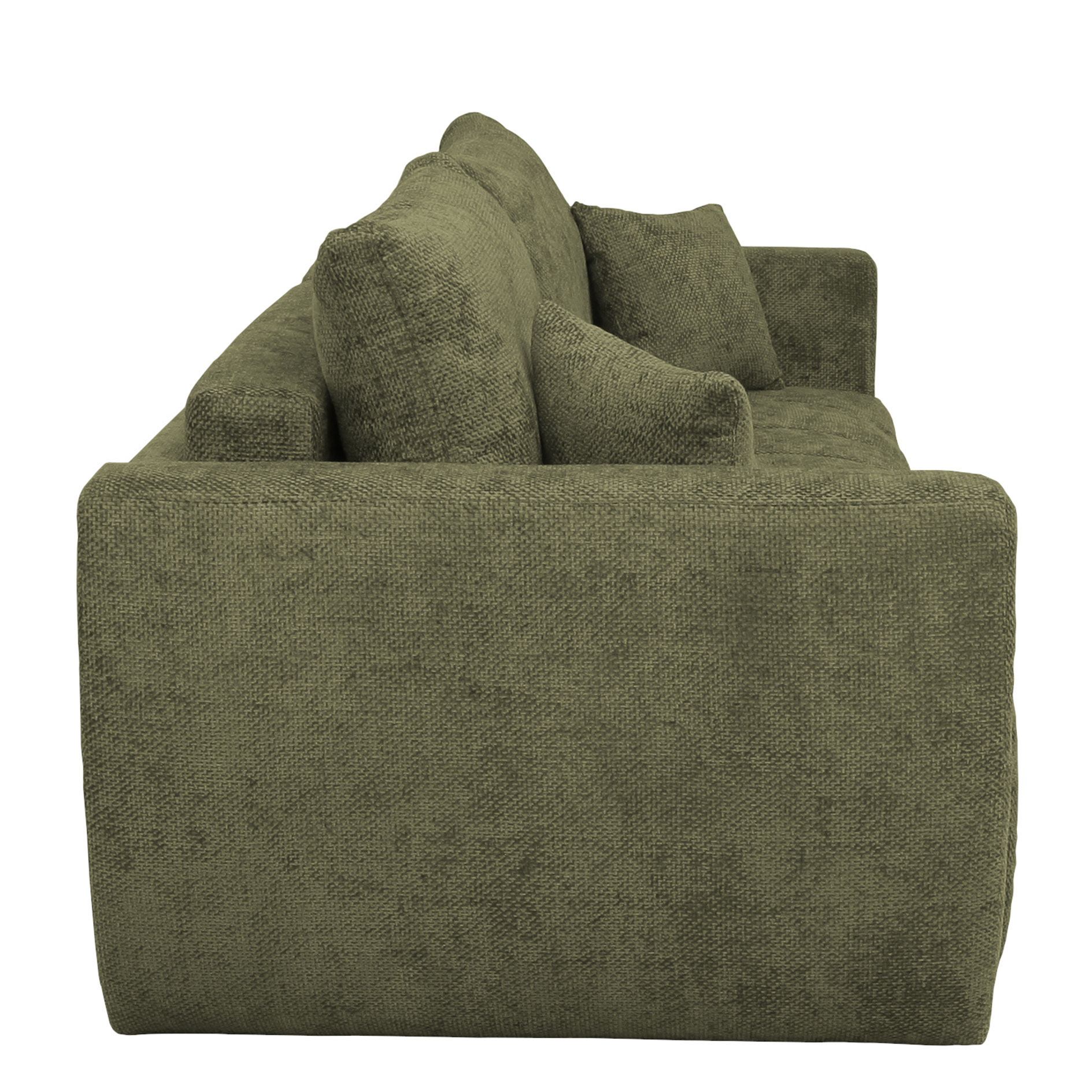 Big Sofa - olive - mit Staukasten und Liegefunktion - 245 cm