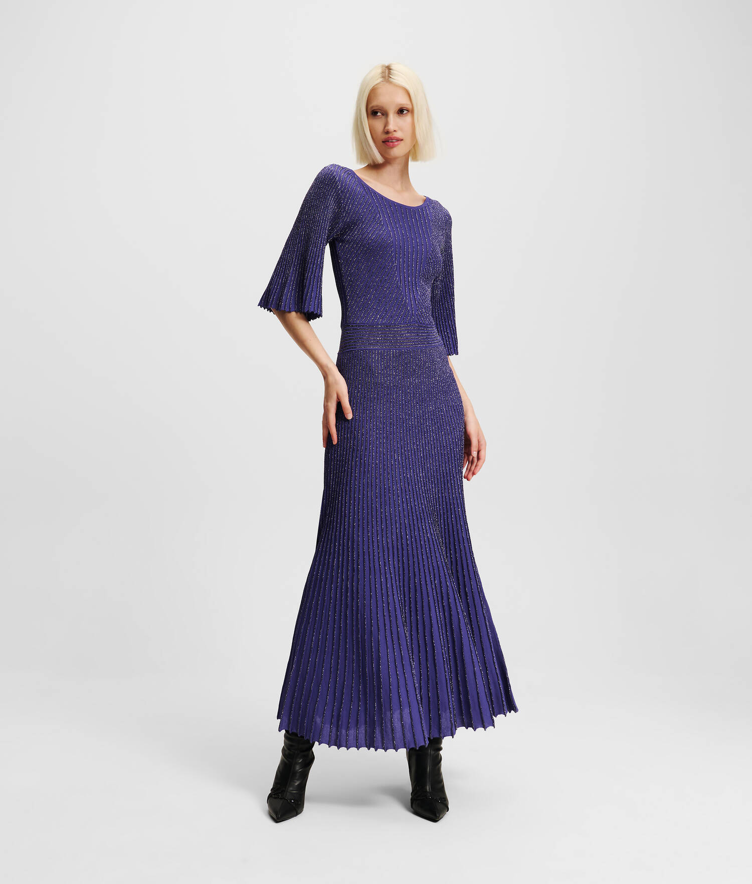 ROBE TRICOT PLISSÉE EN LUREX