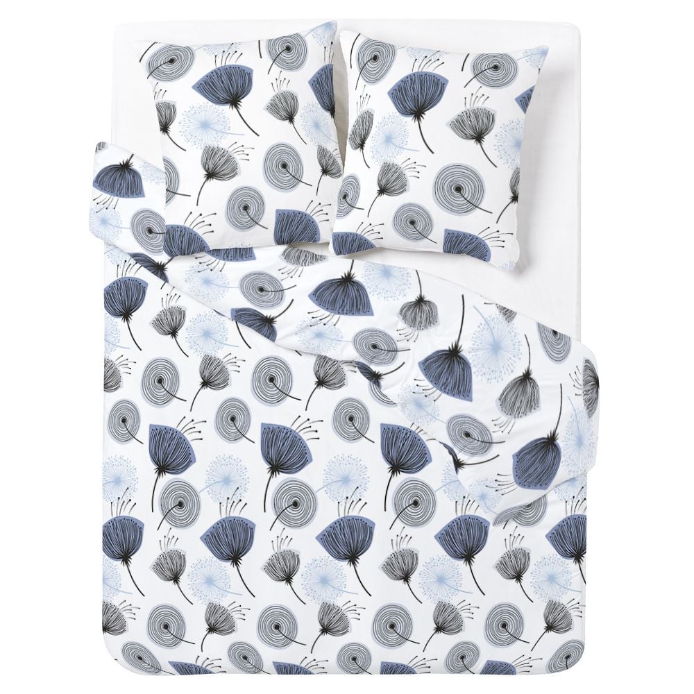 Parure 2 personnes 100% coton finition bouton 240x220cm