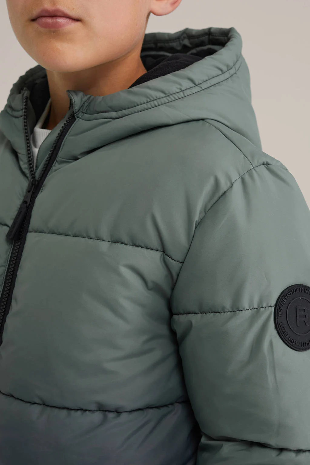 WE Fashion Blue Ridge winterjas grijsgroen