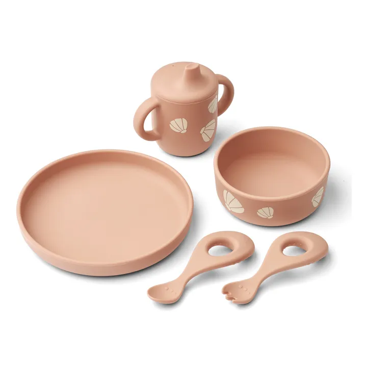 Liewood Set vaisselle en silicone Ryle | Shell/Pale tuscany