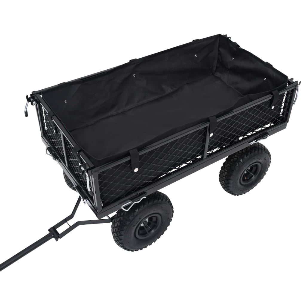 Bâche de chariot de jardin noir 81x41x21 cm tissu