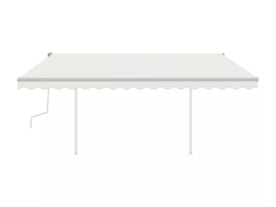 Auvent manuel rétractable avec LED 4,5x3,5 m Crème