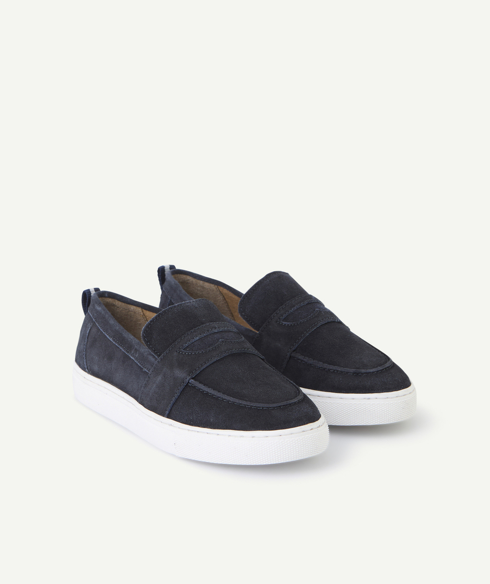 chaussures garçon en cuir bleu marine