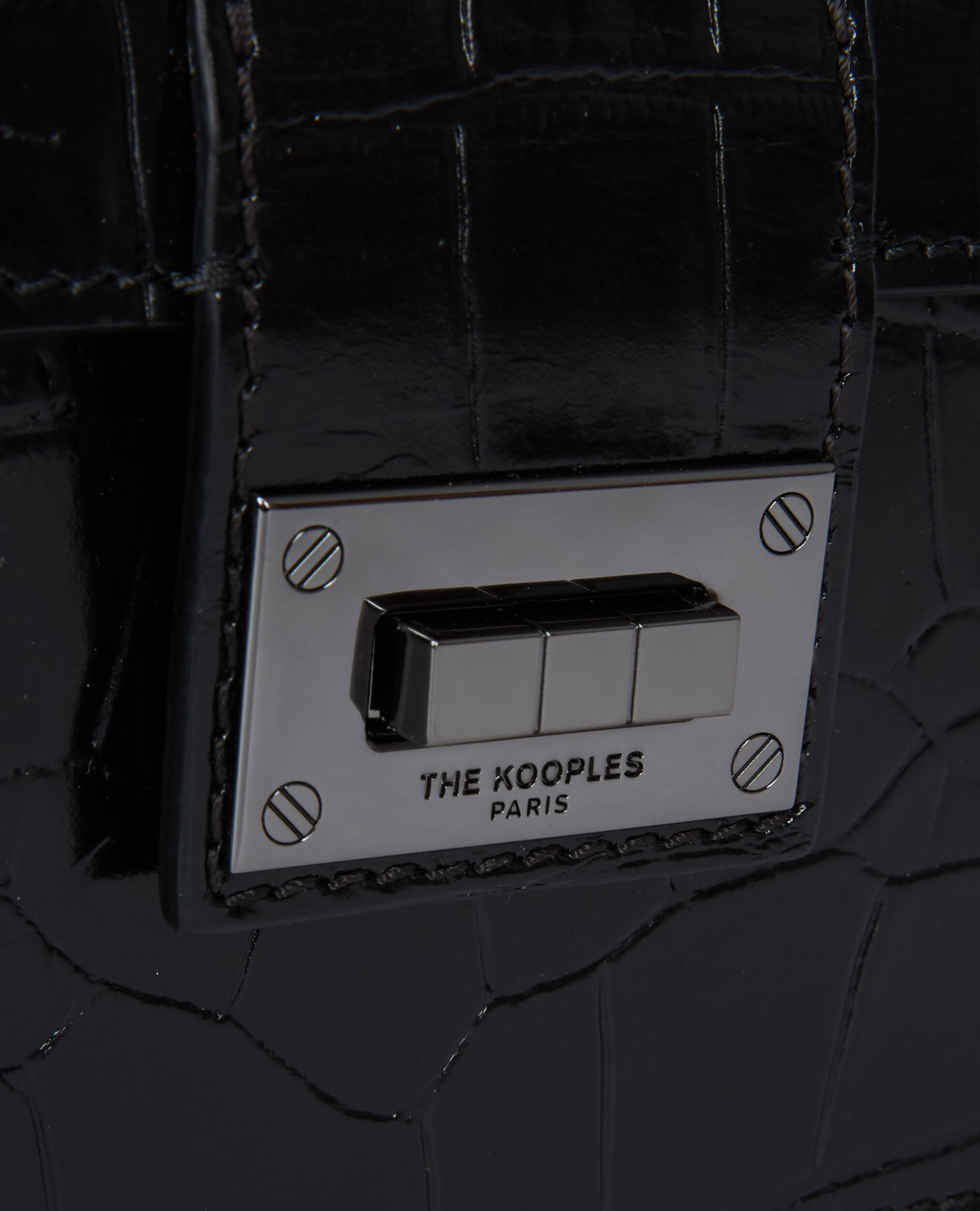 Pochette Emily medium en cuir noir