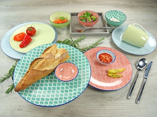 CreaTable Müslischale MEDITERRAN 4er Set 15 cm rot