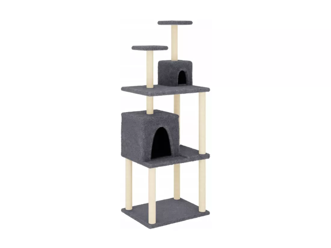 Arbre à chat avec griffoirs en sisal Gris foncé 167 cm