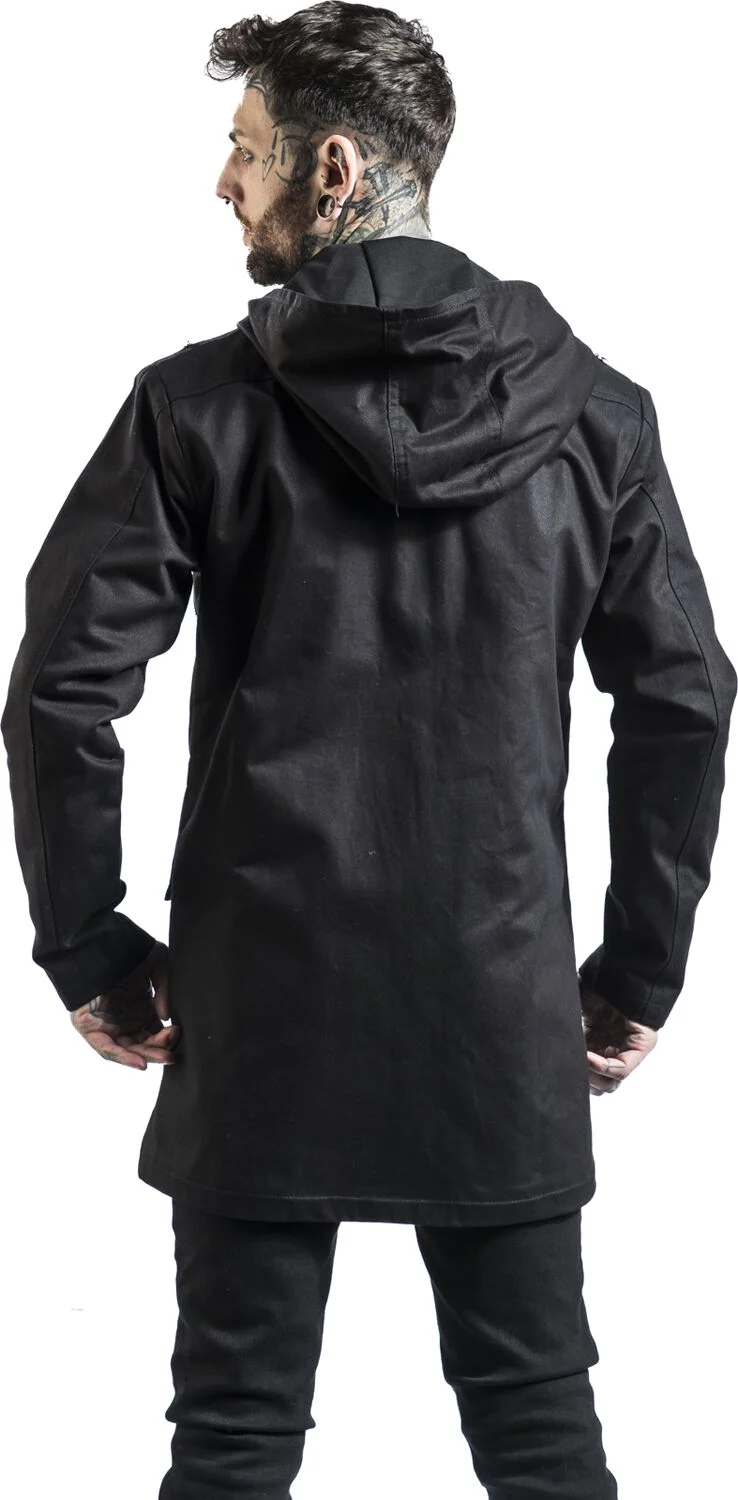 Manteau avec détails fermetire Éclair | Gothicana by EMP Manteau court
