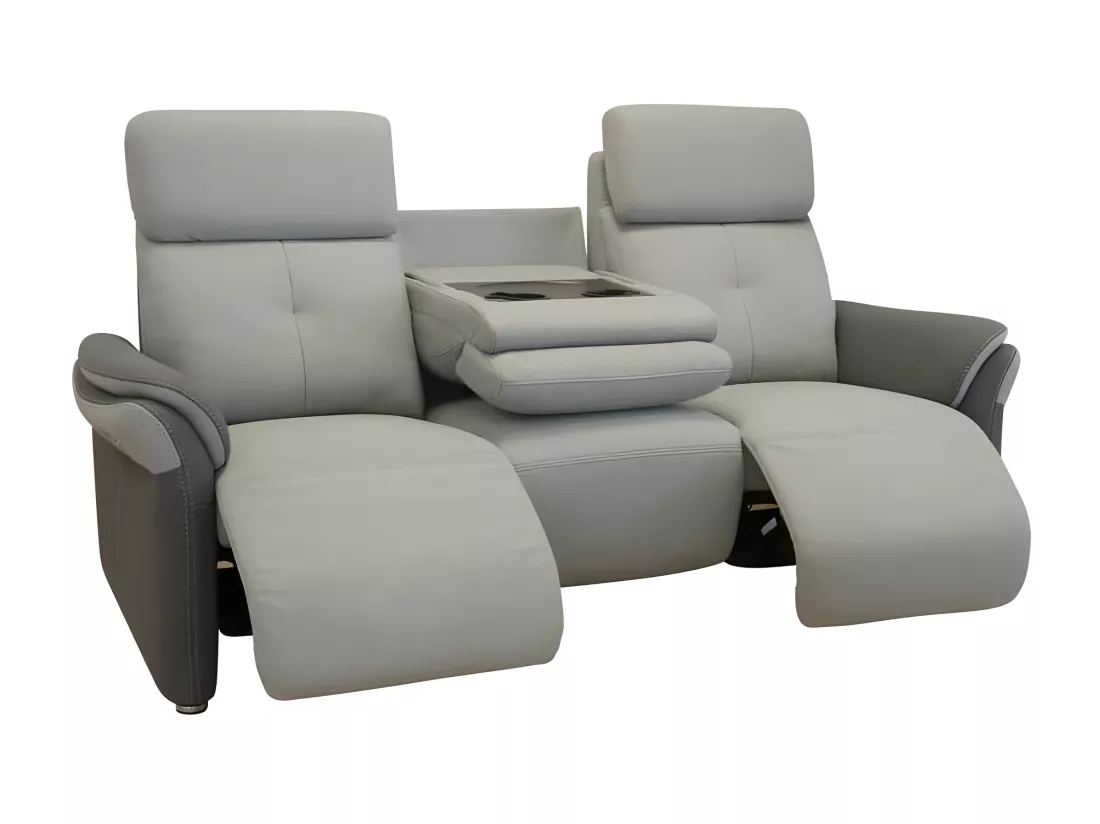 Canapé 3 places Relax Electrique Tissu gris - AUSTRALIO