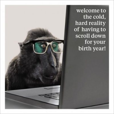 Monkey Scrolling Birthday Card