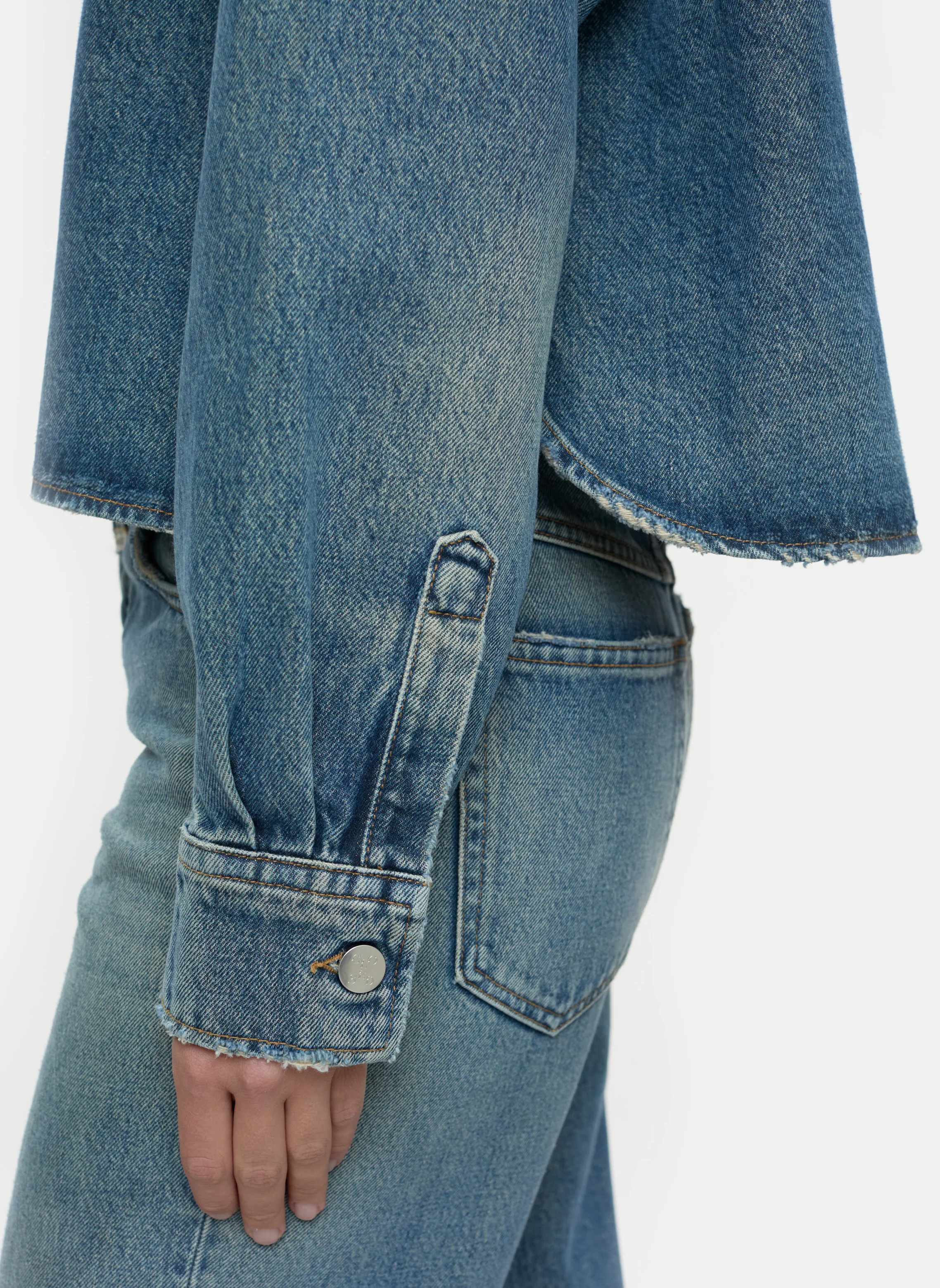 BOXY - Surchemise ample en denim de coton | Bleu