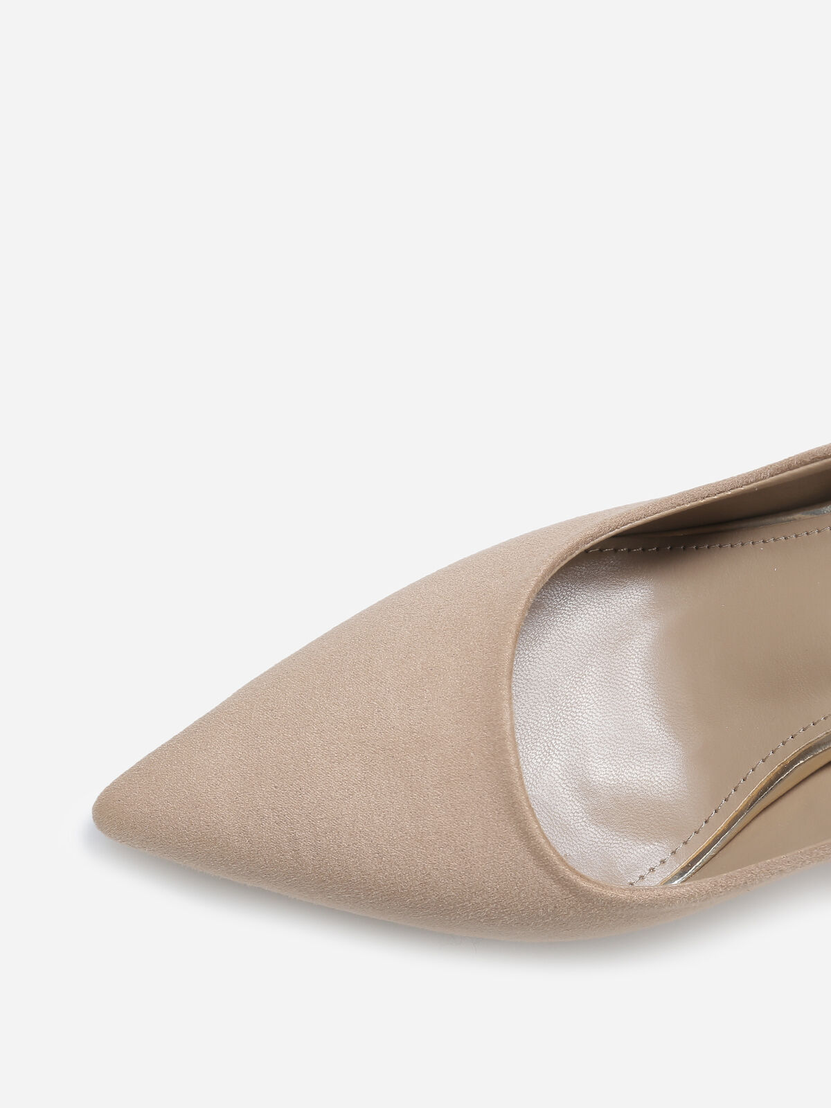 Stilettos en suédine à talon verni- Taupe