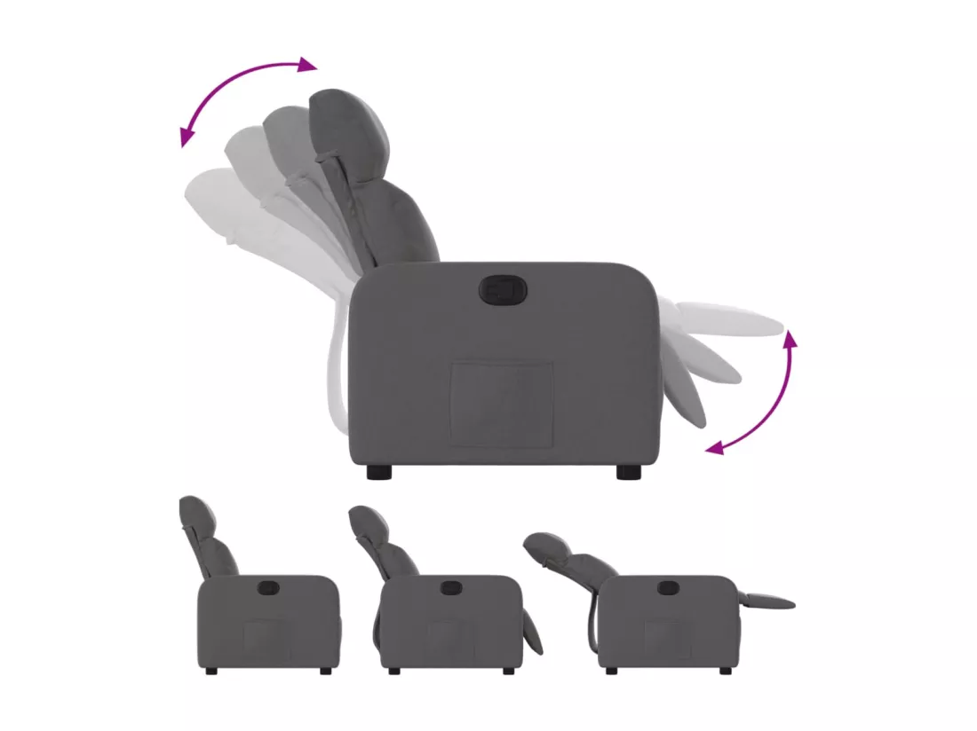 Fauteuil inclinable Gris foncé Tissu