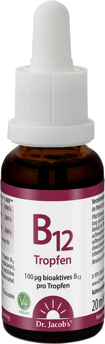 DR. JACOB'S Vitamin B12 100 mcg<br>20 ml, Flasche, Tropfen, Methylcobalamin vegan