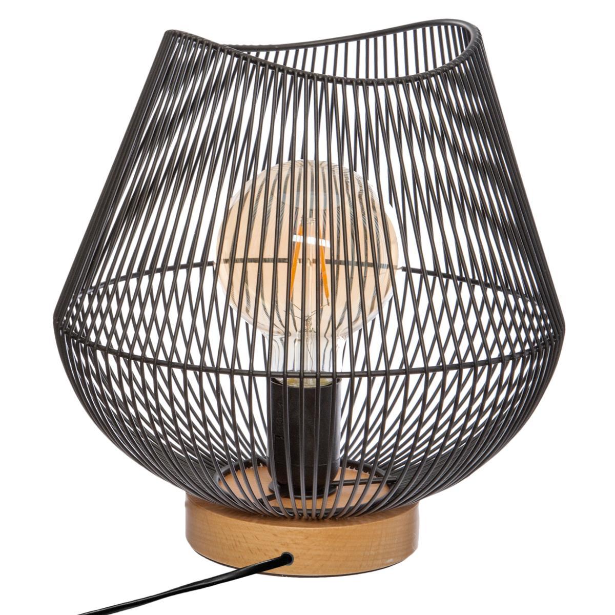 LAMPE METAL FIL NOIR JENA H.28CM