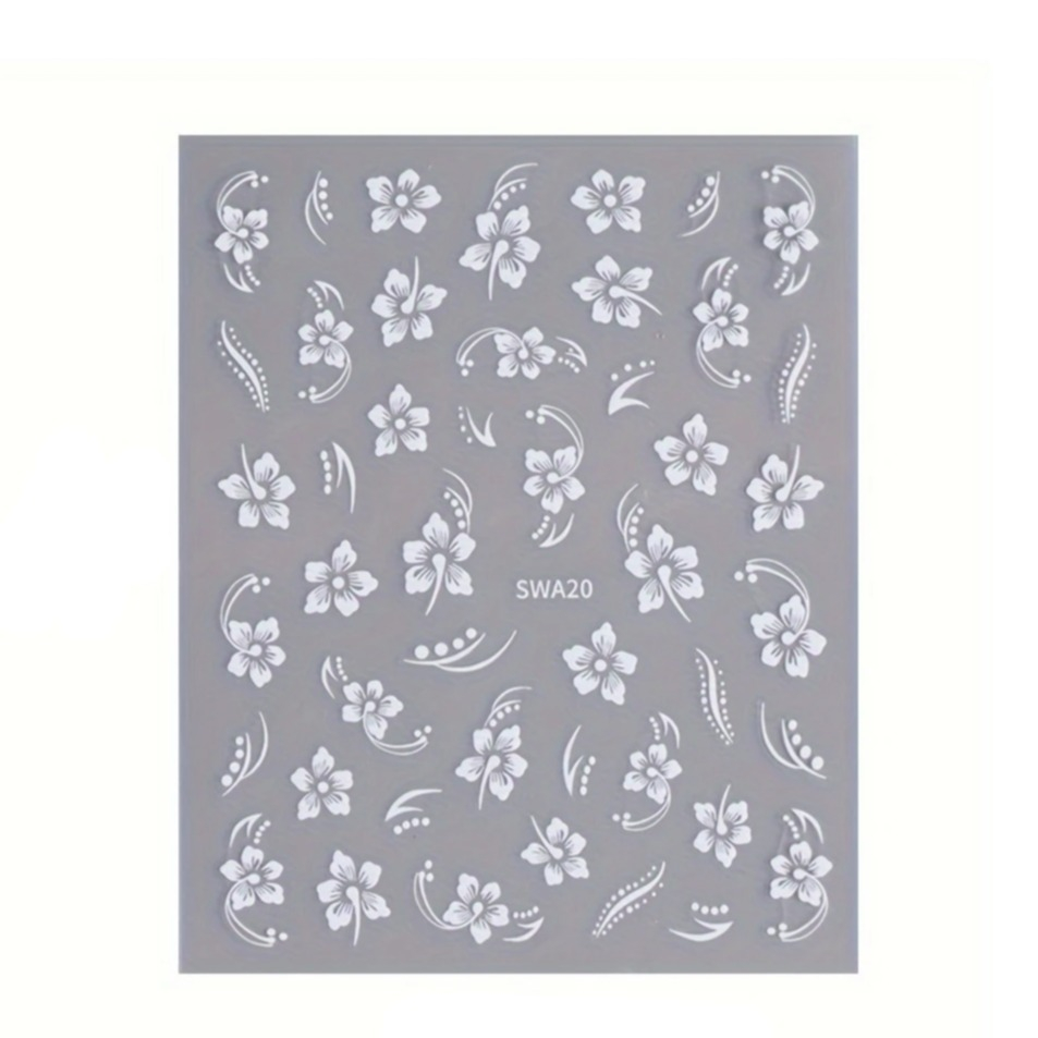 (192-tlg. Set) Nagel Sticker Nail Art Tattoo Selbstklebende Aufkleber Blumen - Bunt