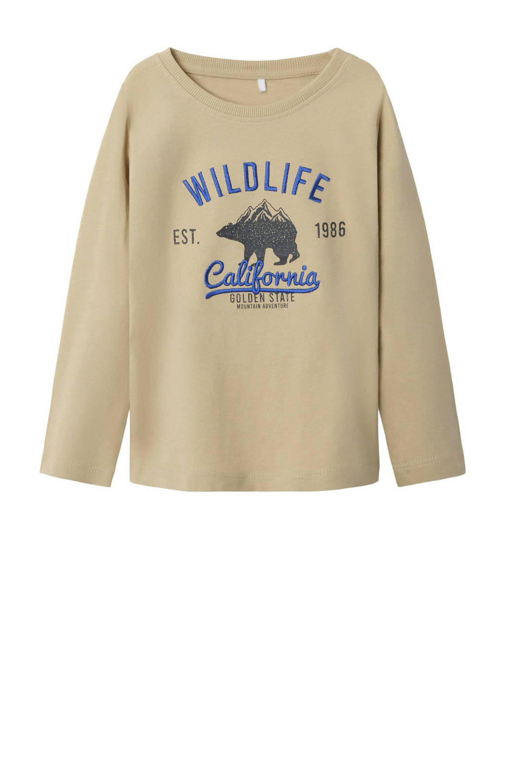 NAME IT longsleeve NMMORINDO met printopdruk lichtbruin