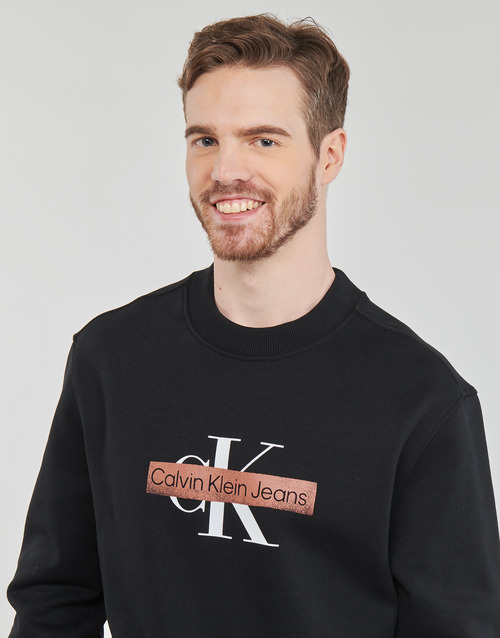 Calvin Klein Jeans - MONOLOGO STENCIL CREW NECK - Noir