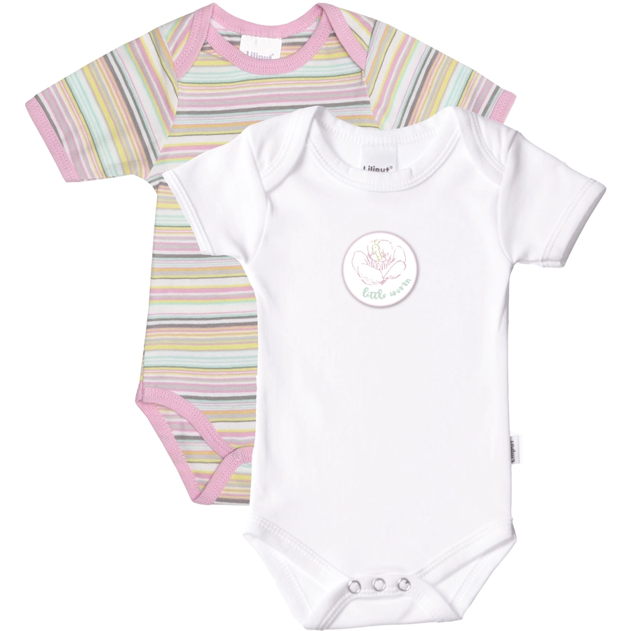 Liliput Kurzarm-Body 2er Pack rosa und weiß