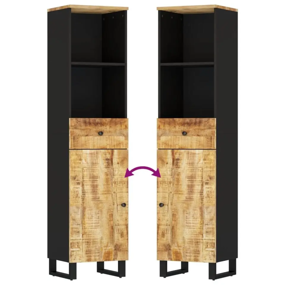 vidaXL - Kolomkast met 1 lade 1 deur 2 vakken - Lichtbruin - Hout - 38x33x160 cm