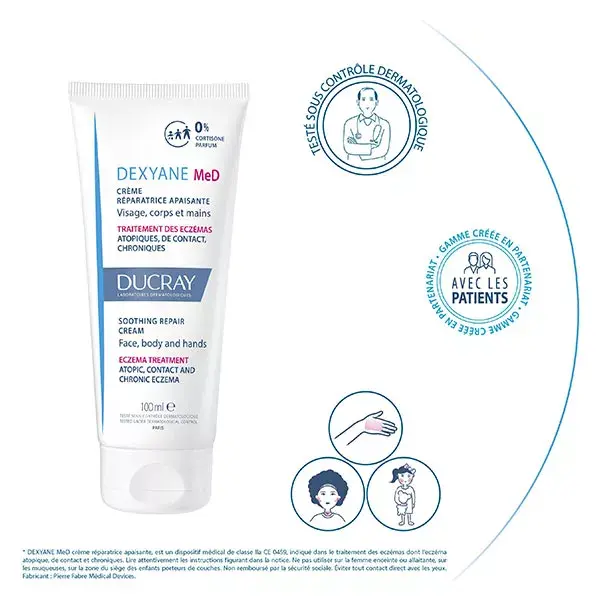 Ducray Dexyane Med Crème Réparatrice Apaisante Eczéma 100ml