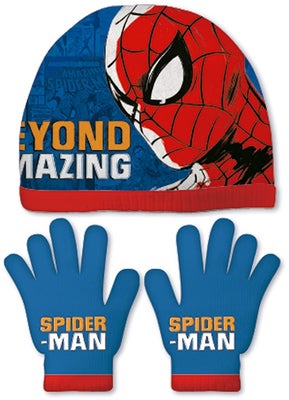 Marvel Spiderman Lue og Votter, Blå