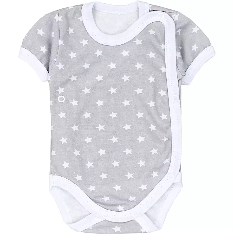TupTam Baby Jungen Kurzarm Wickelbody 5er Set grau