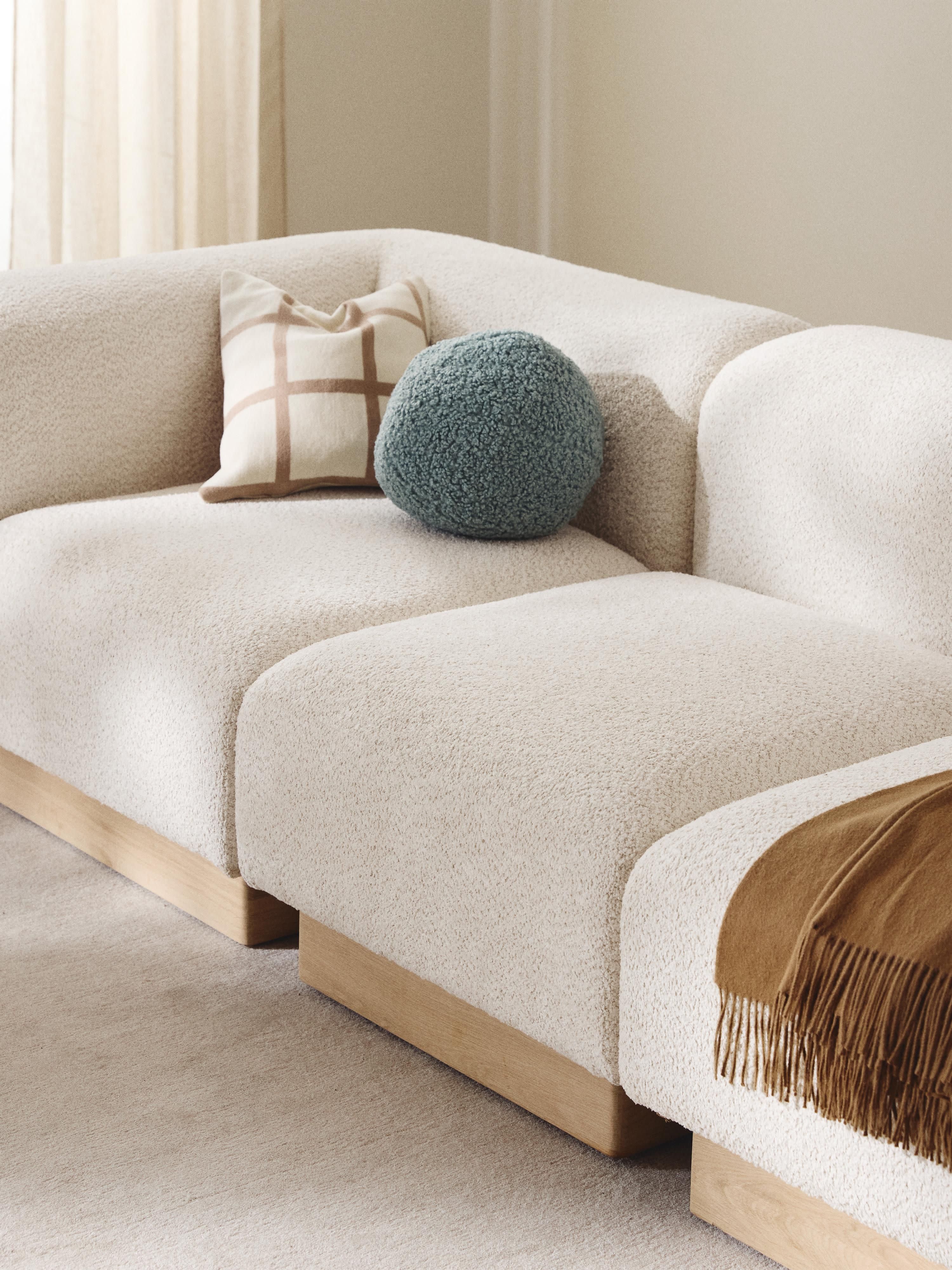 Modulaire bank Natalie (3-zits) van teddy-bouclé