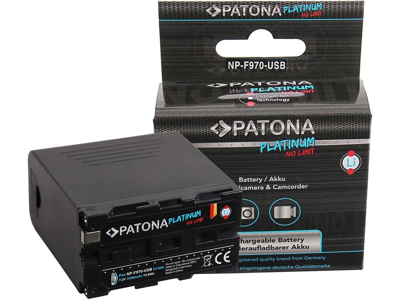 Patona Digitalkamera-Akku für Sony NP-F970 und CCD Serie Batteriesatz für Sony