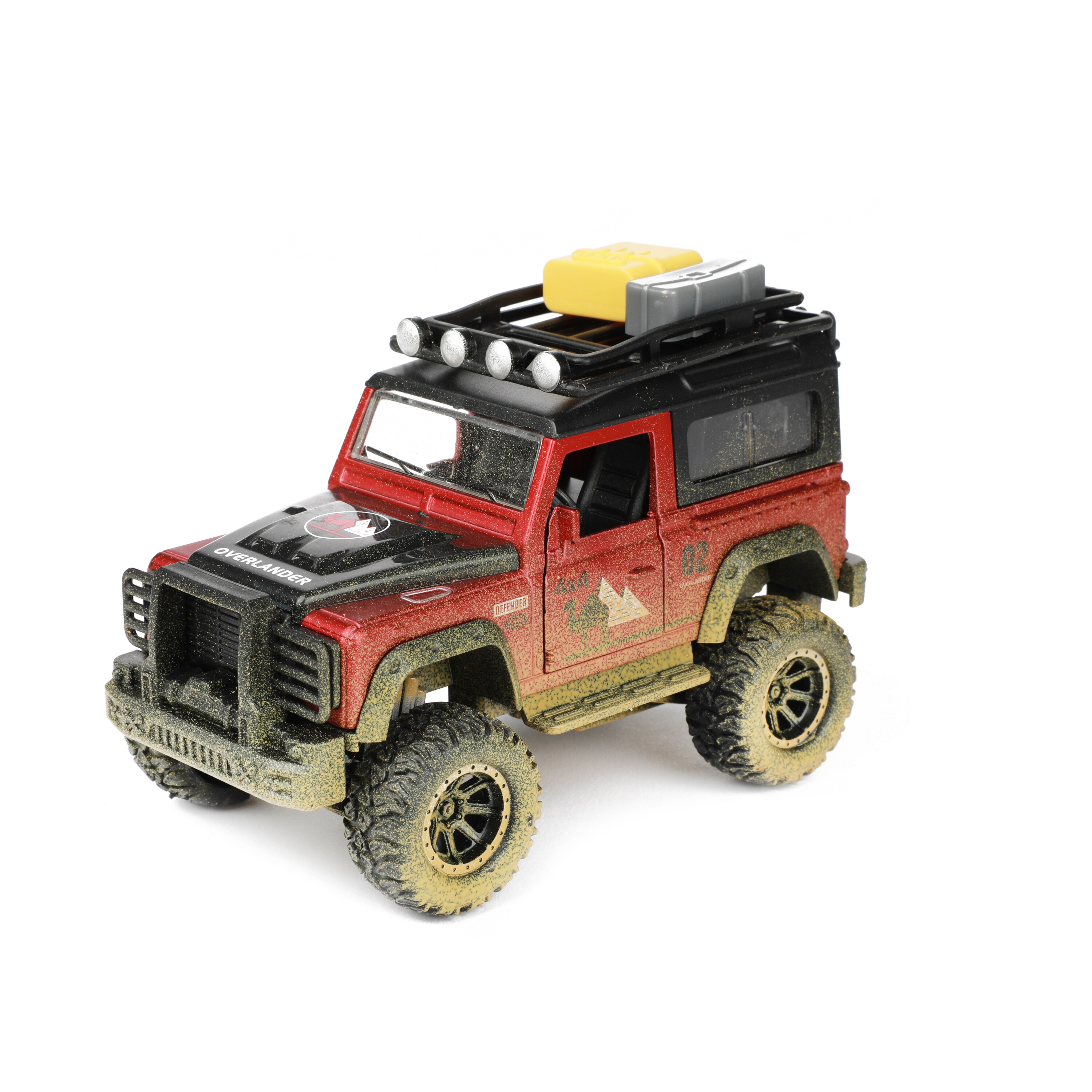 Toi-Toys 21452A - Metal World Spielzeugauto - Jeep 4x4 mit Wohnwagen und Rückzugsfunktion Wohnmobil