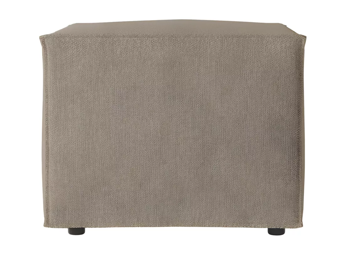 Pouf en tissu bouclette Clarisse - Taupe - L90 x P50 x H41cm - Loungitude