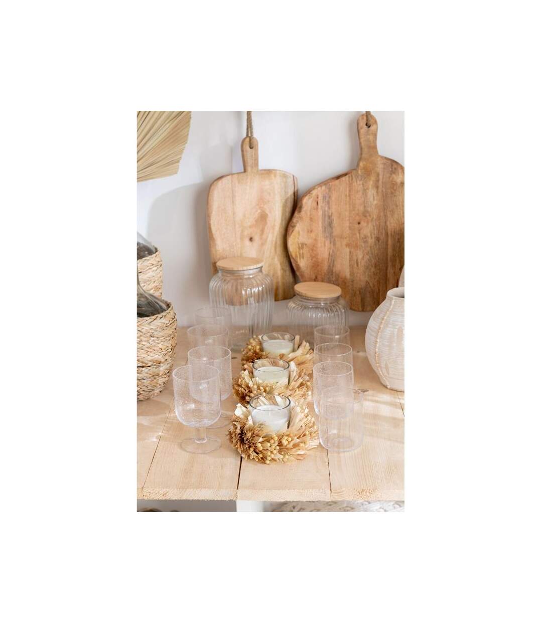 Paris Prix - Bougie Parfumée Ronde florale 15cm Musc Blanc