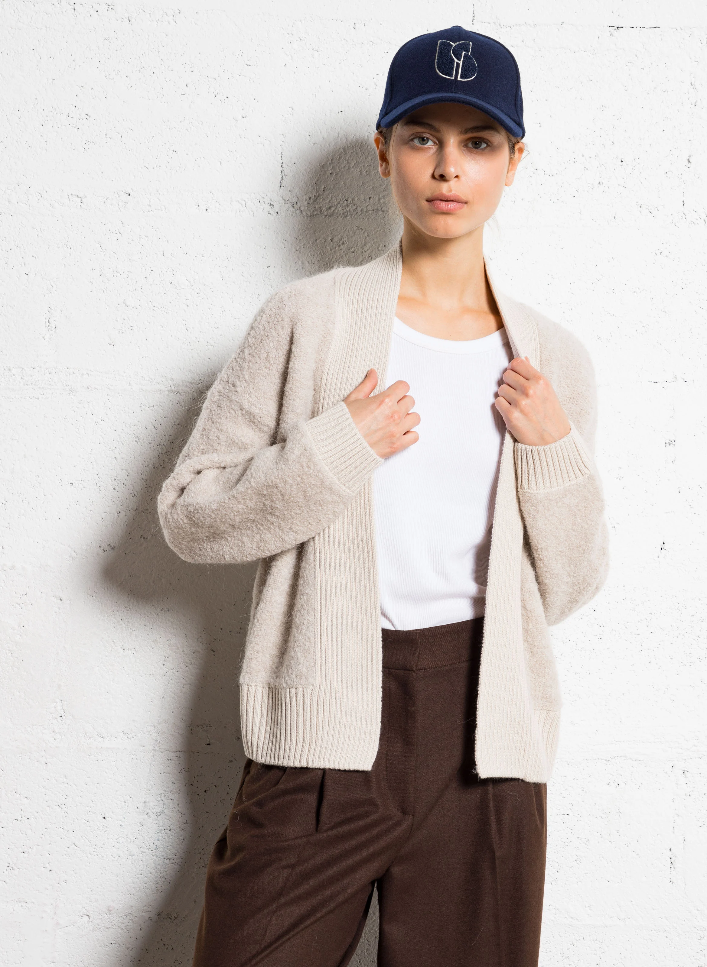 CRISTOBAL - Gilet maille bouclette en laine mélangée | Gris