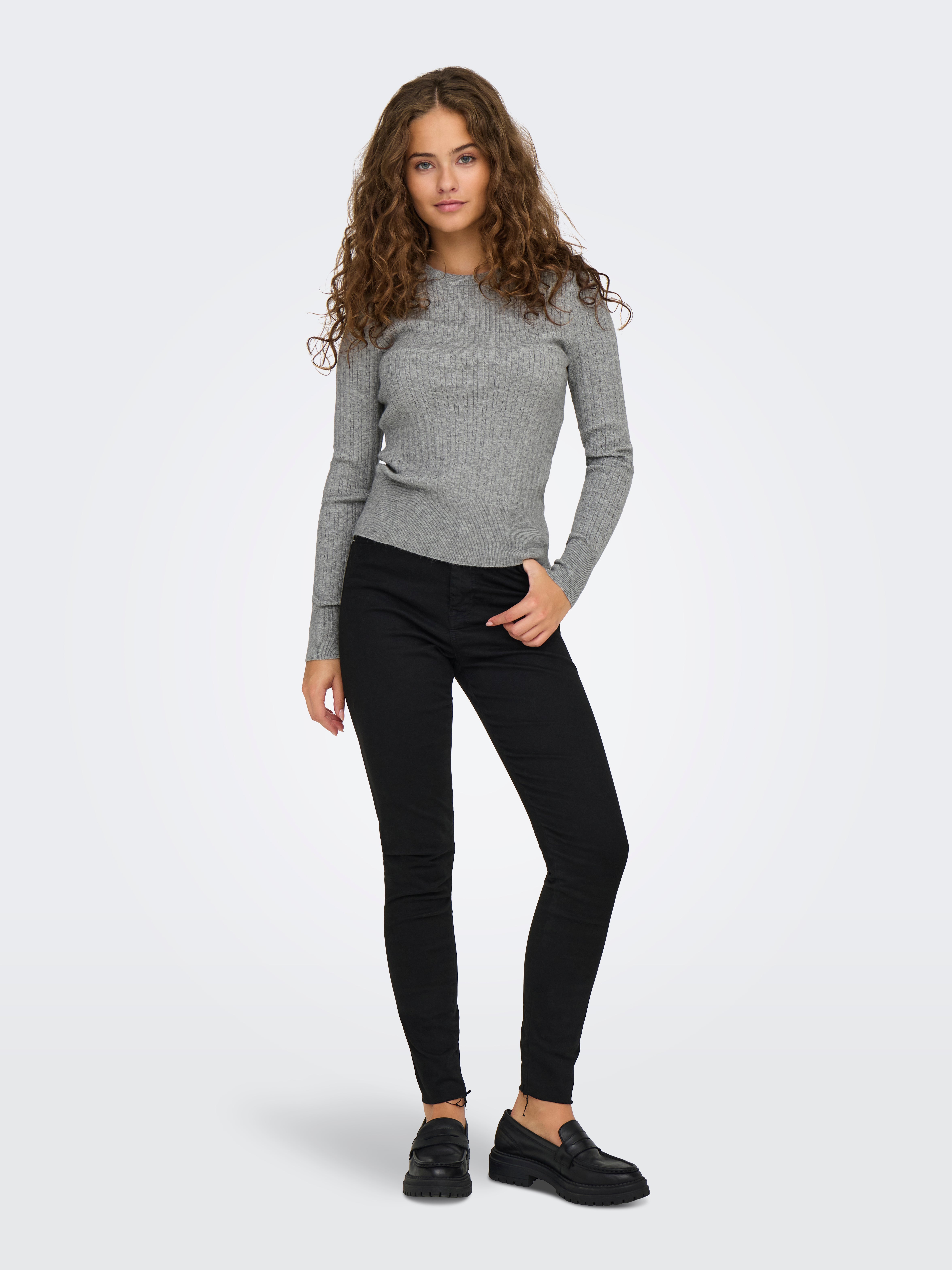 ONLLEA Strickpullover Medium Grey Melange