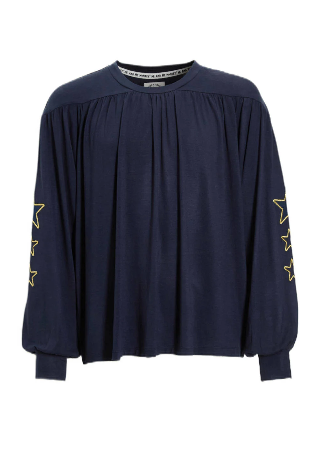 Me & My Monkey top met sterren donkerblauw