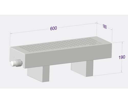 Licon Heat KORALINE Basic LKB vrijstaande convectorkachel H 190 x L 600 x D 180 mm wit