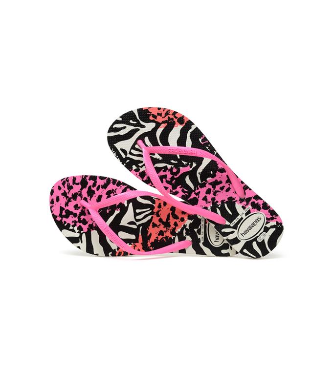 Havaianas Slim Animals White/Shocking Pink/Shocking Pink Slippers