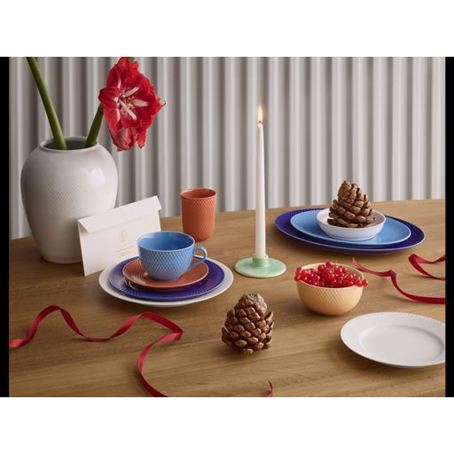 Lyngby Porcelæn Rhombe Color Ovalt Serveringsfad, Mørkeblå, 35x26 cm