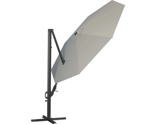 Soluna Orléans zweefparasol, Ø 300 cm, rond, ecru, inclusief kruisvoet.