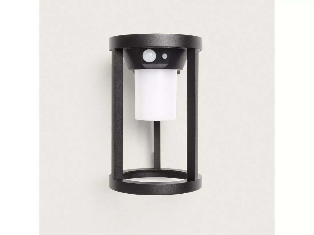 Applique Murale Extérieure Solaire LED 2W Aluminium avec Détecteur de Mouvement Eneko Noir
