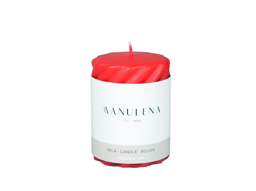 VELA PILAR MANULENA VERMELHO 76X10CM